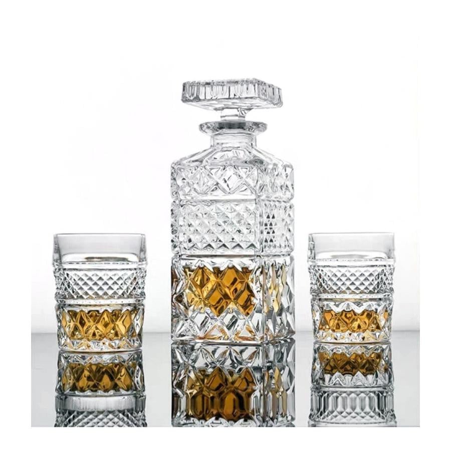 MADISON Set 2 pahare si decantor cristal Bohemia whisky