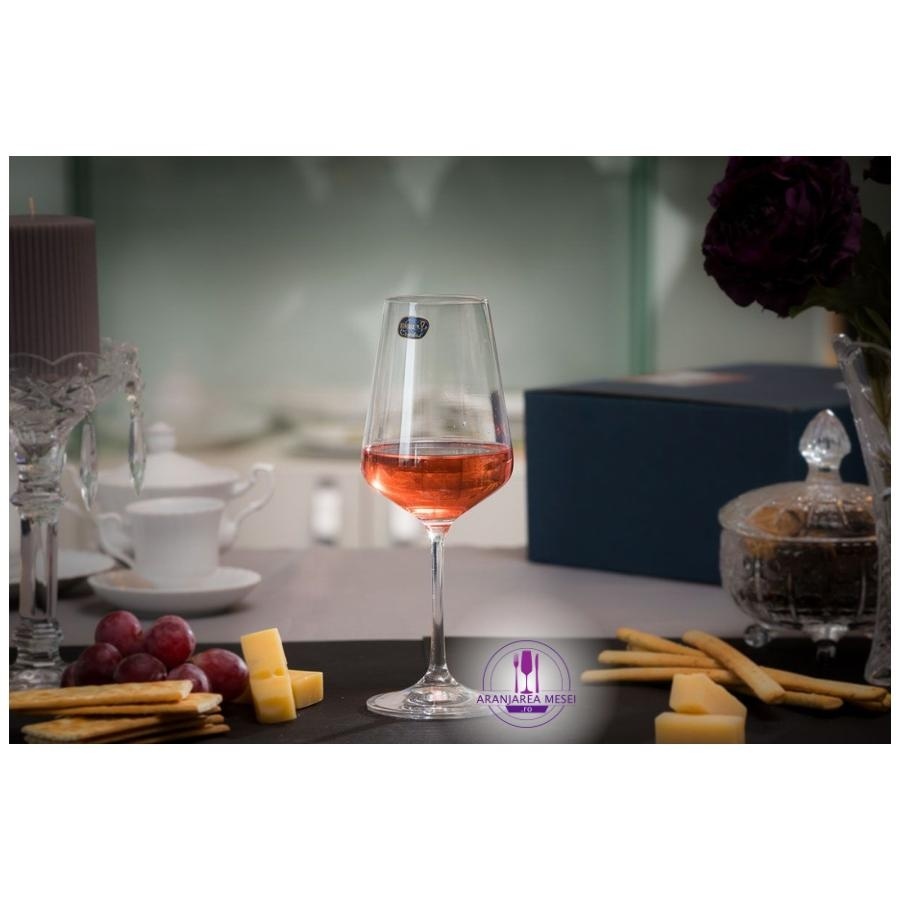 SANDRA Set 6 pahare sticla cristalina vin 350 ml