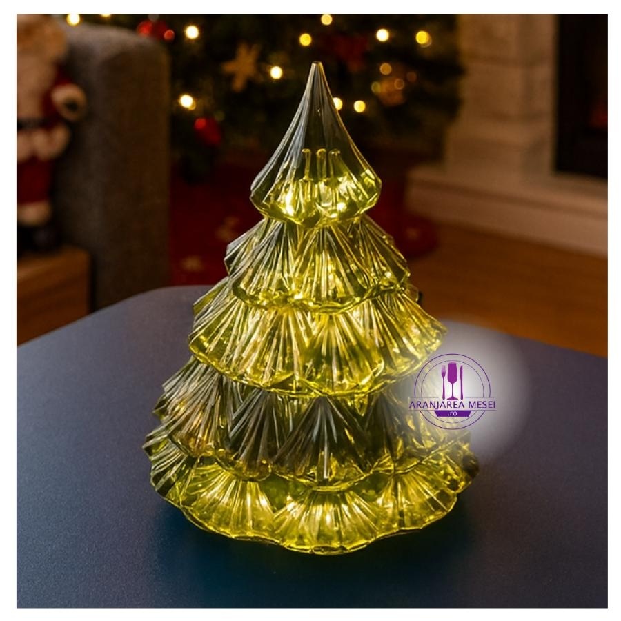 Bomboniera cristal Bohemia decor Brad VERDE