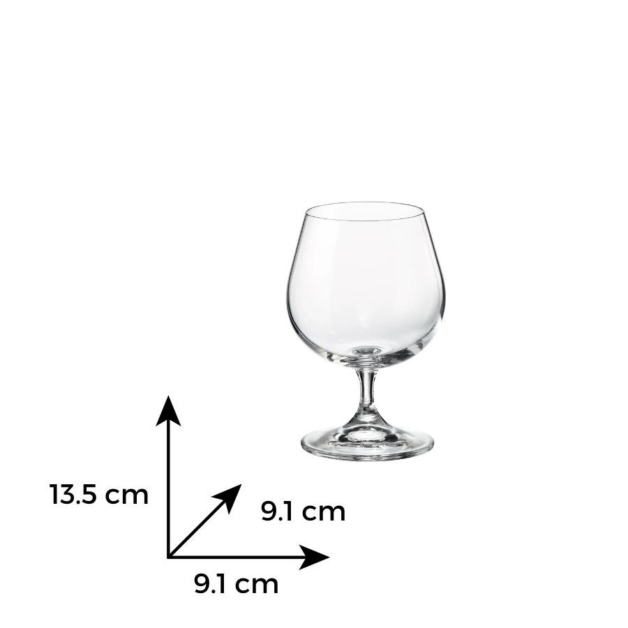 SYLVIA Set 6 pahare sticla cristalina Bohemia brandy 400 ml - 2 | YEO