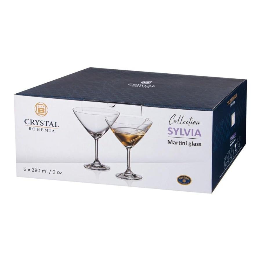 SYLVIA Set 6 pahare sticla cristalina martini 280 ml - 4 | YEO