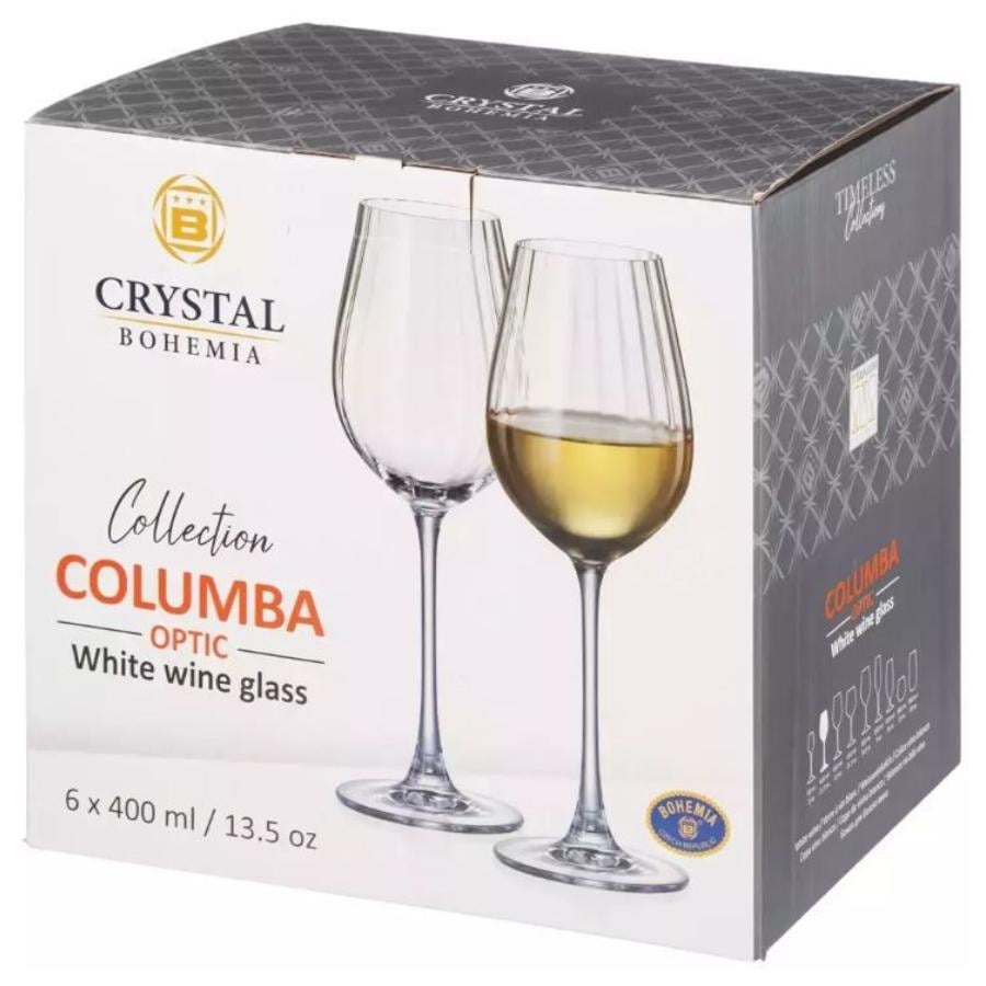 COLUMBA OPTIC Set 6 pahare sticla cristalina vin alb 400 ml - 2 | YEO