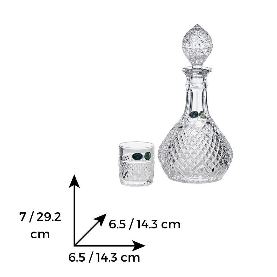 DAPHNE Set 6 pahare si decantor cristal Bohemia whisky - 1 | YEO