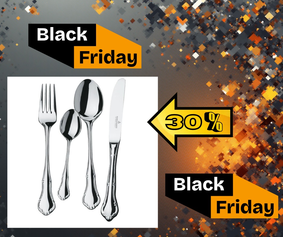 PALAZZO Set tacamuri inox placat cu argint AG 90 - 6 persoane ( 24 piese )