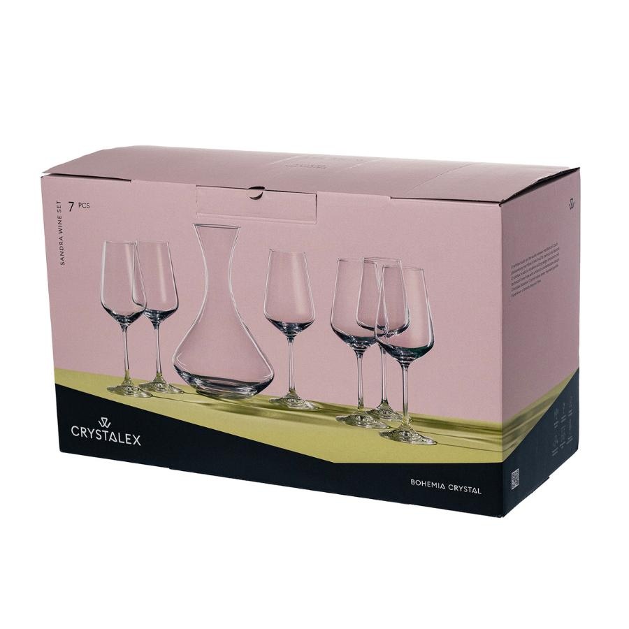 SANDRA Set 6 pahare si decantor sticla cristalina vin (350 ml + 1500 ml) - 3 | YEO