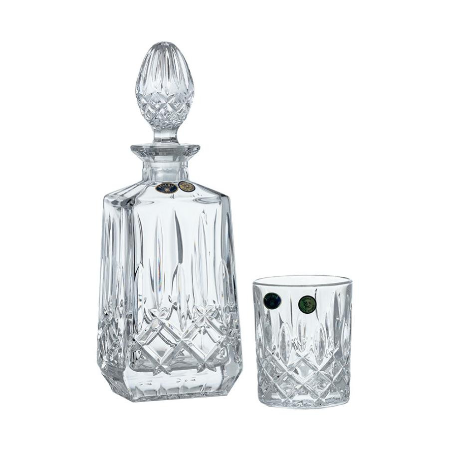 SHEFFIELD Set 6 pahare si decantor cristal Bohemia whisky