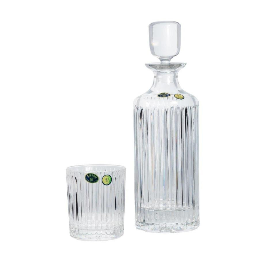 SKYLINE Set 6 pahare si decantor cristal Bohemia whisky - 1 | YEO