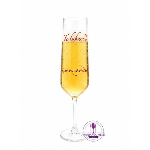 AMORE Set 2 pahare sticla cristalina personalizate Bohemia sampanie 200 ml (Amore200)