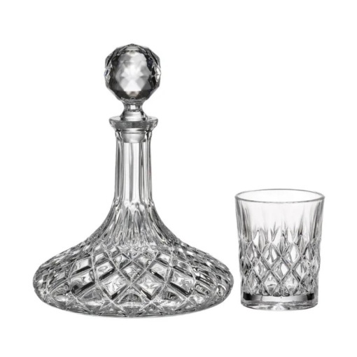 ANGELA - Pahare whisky si decanter Cristal Bohemia (set 7 piese) (99999-14100-149)