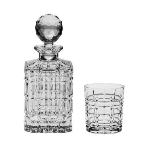 KENSINGTON Set 6 pahare si decantor cristal Bohemia whisky