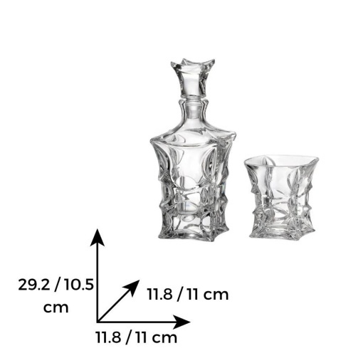 LADY - Pahare whisky si decanter Cristal Bohemia (set 7 piese) (99999-39750-718)
