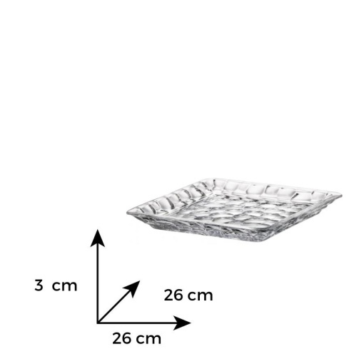 MARBLE - Platou sticla cristalina Bohemia 26 cm (6KG61-99W24-260)