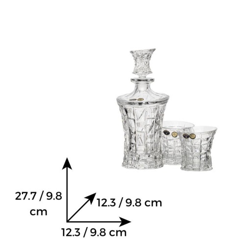 PATRIOT - Pahare whisky si decanter Cristal Bohemia (set 3 piese) (99999-47610-830)