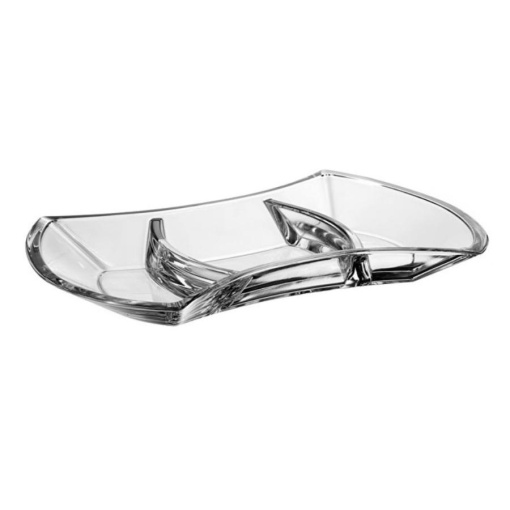 Platou oval cristal Bohemia compartimentat 33 cm