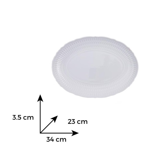 SOFIA WHITE - Platou portelan oval 36 cm