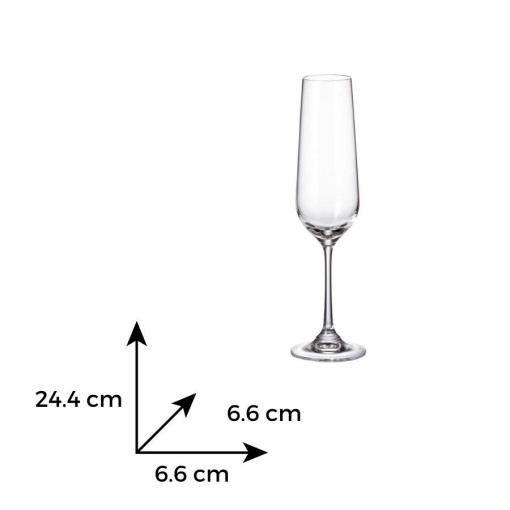 STRIX - Pahare sampanie sticla cristalina Bohemia 200 ml (set 6 bucati) (1SF73-00000-200)