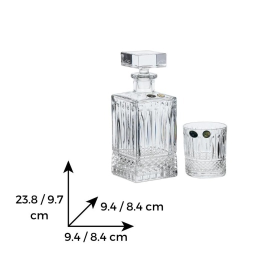WINDSOR - Pahare whisky si decanter Cristal Bohemia (set 7 piese) (99999-01501-A68-709-02)