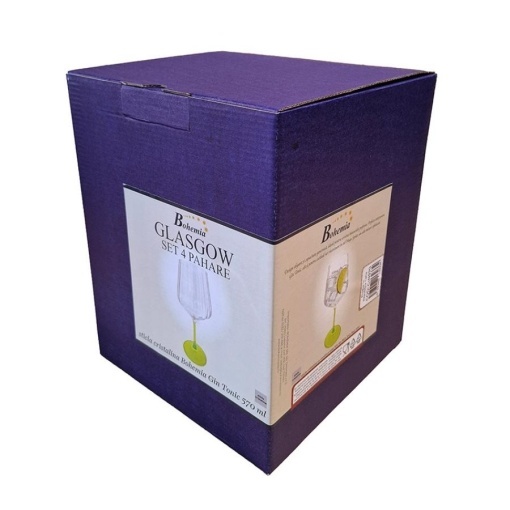 GLASGOW Set 4 pahare sticla cristalina Bohemia Gin Tonic 570 ml (GIN570) - CUTIE
