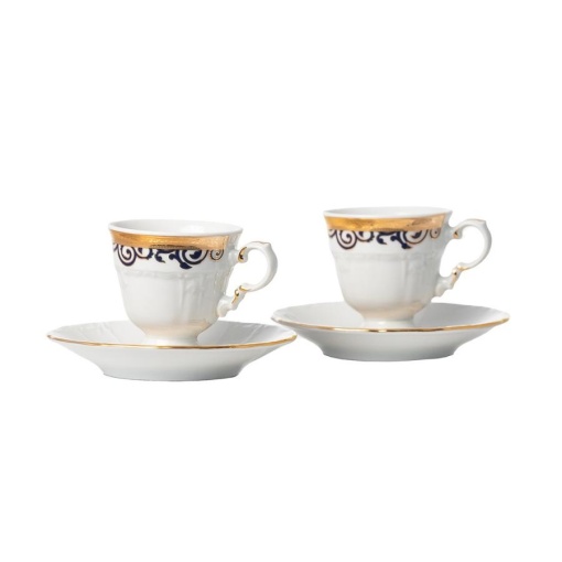 MARIE LOUISE decor AUR Serviciu cafea portelan Bohemia 6 persoane 85 ml