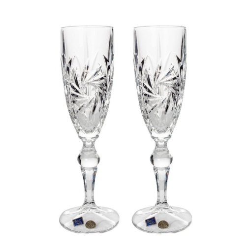 PINWHEEL - Pahare sampanie Cristal Bohemia 180 ml (set 6 bucati)  (93-10J60-0-86J78-180)