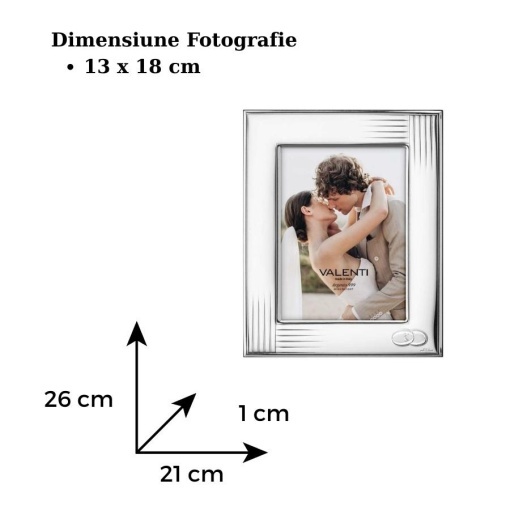 Rama Foto Argint Torino 13x18 cm - verighete cadou Nunta (52135-4L)