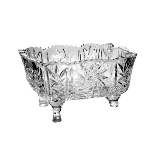 Bol patrat Cristal Bohemia cu picioruse 25 cm (61982-00001-250)