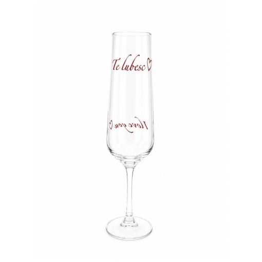 AMORE Set 2 pahare sticla cristalina personalizate Bohemia sampanie 200 ml (Amore200)
