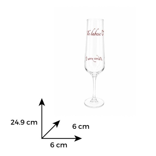 AMORE Set 2 pahare sticla cristalina personalizate Bohemia sampanie 200 ml (Amore200)