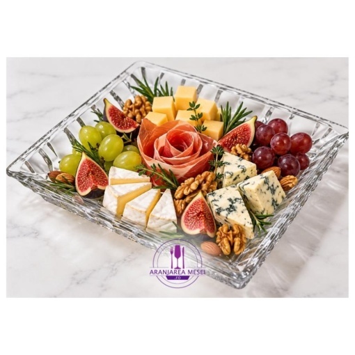 MARBLE - Platou sticla cristalina Bohemia 26 cm (6KG61-99W24-260)