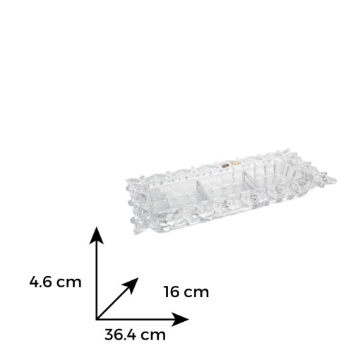 Platou rectangular compartimentat Cristal Bohemia 36.5 cm (90202-27910-365)