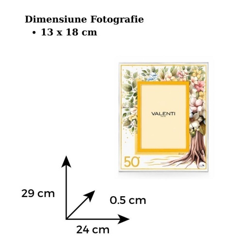 Rama Foto "Bellagio" 13x18 cm Pomul Vietii - cadou aniversare 50 Ani Casatorie Nunta de Aur (LS205-4)