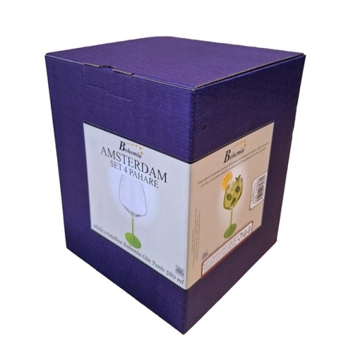 AMSTERDAM Set 4 pahare sticla cristalina Bohemia Gin Tonic 580 ml (GIN580) - CUTIE