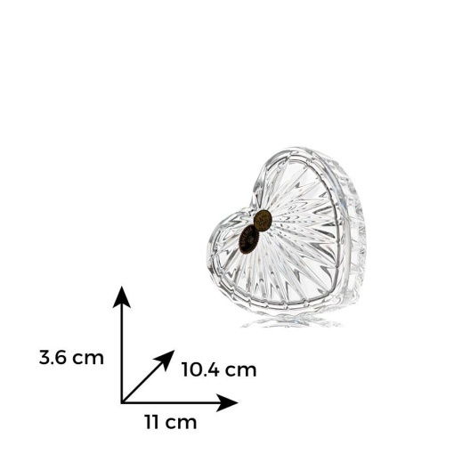 Bomboniera - Caseta de bijuterii Cristal Bohemia model INIMA  (54700-52400-110)