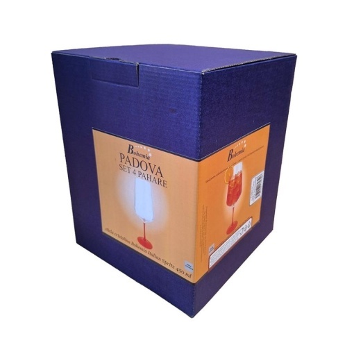 PADOVA Set 4 pahare sticla cristalina Bohemia Italianl (Spritz450) - CUTIE