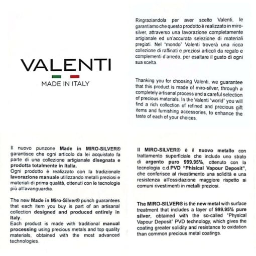 CERTIFICAT DE GRANTIE VALENTI