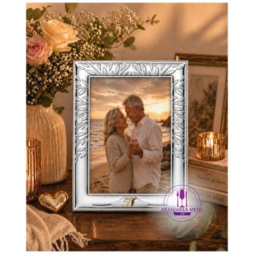 Rama Foto Argint "Pomul Vietii  13x18 cm - cadou Aniversare 50 Ani Casatorie Nunta de Aur (51075-4L)