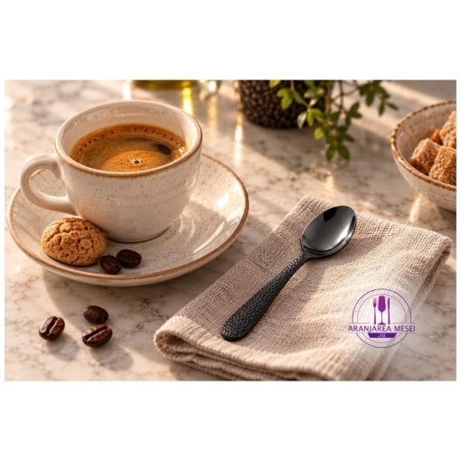VENUS Tacamuri inox 18-0 NEGRU  (Set 4 persoane - 16 piese)  (B1410-16-BK)