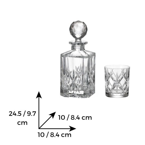 YORK - Pahare whisky si decanter Cristal Bohemia (set 7 piese) (99999-11035-862)