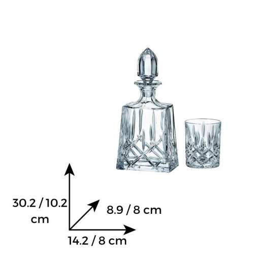SHEFFIELD - Pahare whisky si decanter Cristal Bohemia (set 7 piese) (99999-52820-597)
