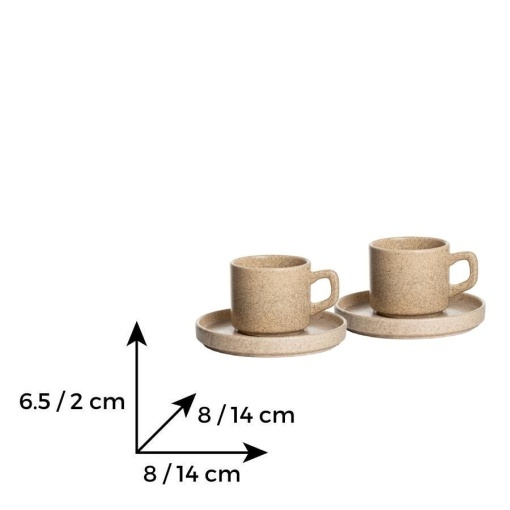 TETRIS - Serviciu de ceai-cappuccino ceramica (6 persoane - 12 piese) (TRC S814)