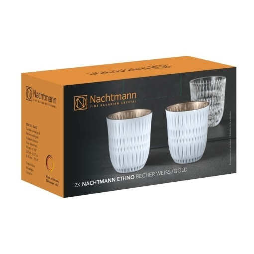 ETHNO WHITE-GOLD - Pahare whisky sticla cristalina Nachtmann 235 ml (set 2 bucati) (106134)
