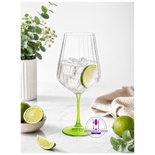 GLASGOW Set 4 pahare sticla cristalina Bohemia Gin Tonic 570 ml (GIN570)