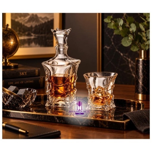 LADY - Pahare whisky si decanter Cristal Bohemia (set 7 piese) (99999-39750-718)