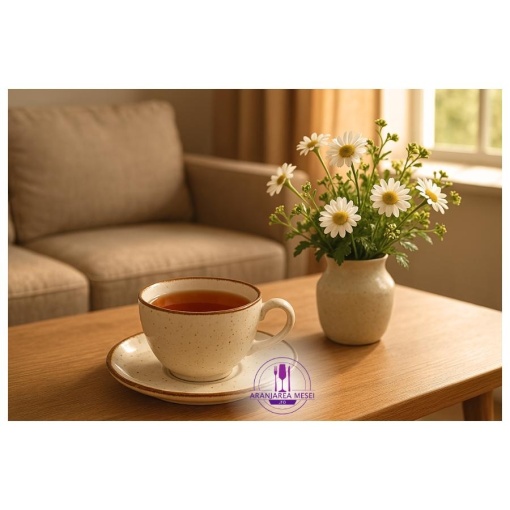 NAXOS - Serviciu de ceai - cappuccino portelan (6 persoane - 12 piese) (NX12200)