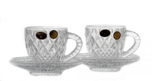Serviciu cafea cristal Bohemia 2 persoane (4 piese)