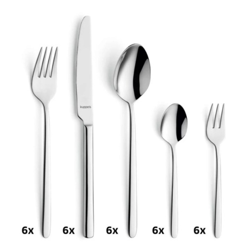 CUTE - Tacamuri inox 18-10 (6 persoane - 30 piese) (0949)