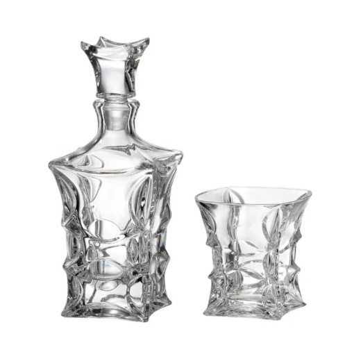 LADY - Pahare whisky si decanter Cristal Bohemia (set 7 piese) (99999-39750-718)