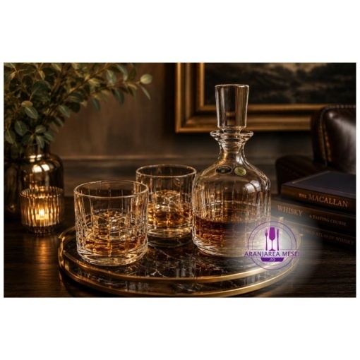 LONDON Pahare whisky si decanter Cristal Bohemia (set 3 piese) (99999-15720-A66)