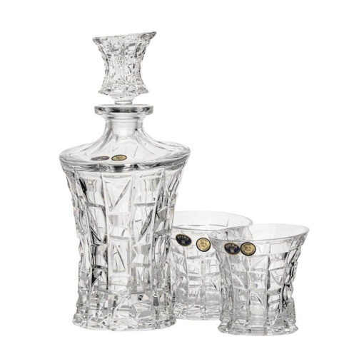 PATRIOT - Pahare whisky si decanter Cristal Bohemia (set 3 piese) (99999-47610-830)