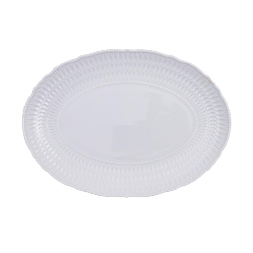 SOFIA WHITE - Platou portelan oval 36 cm